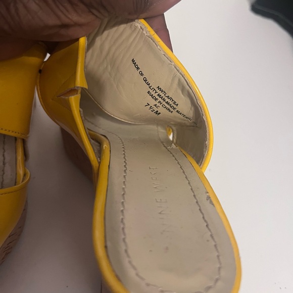 Nine West Yellow Patent Leather Sandals - Picture 3 of 4